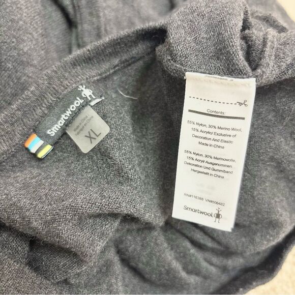 Smartwool Shadow Pine Wool Sweater – Dark Charcoal Gray, Striped, Dot, Size XL - Picture 6 of 6